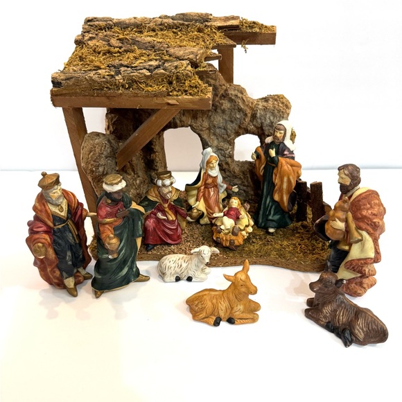 VTG Ceramic 11-Piece Christmas Nativity Scene - Picture 1 of 11
